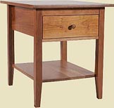 CHERRY SHAKER END TABLE WITH DRAWER AND SHELF